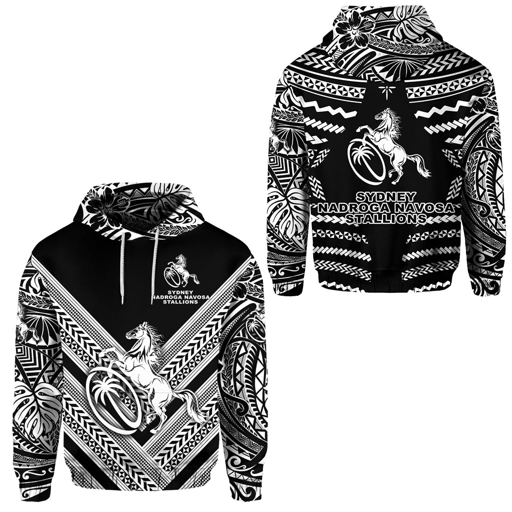 Fiji Rugby Hoodie Sydney Nadroga Navosa Stallions Creative Style Black LT8 - Wonder Print Shop