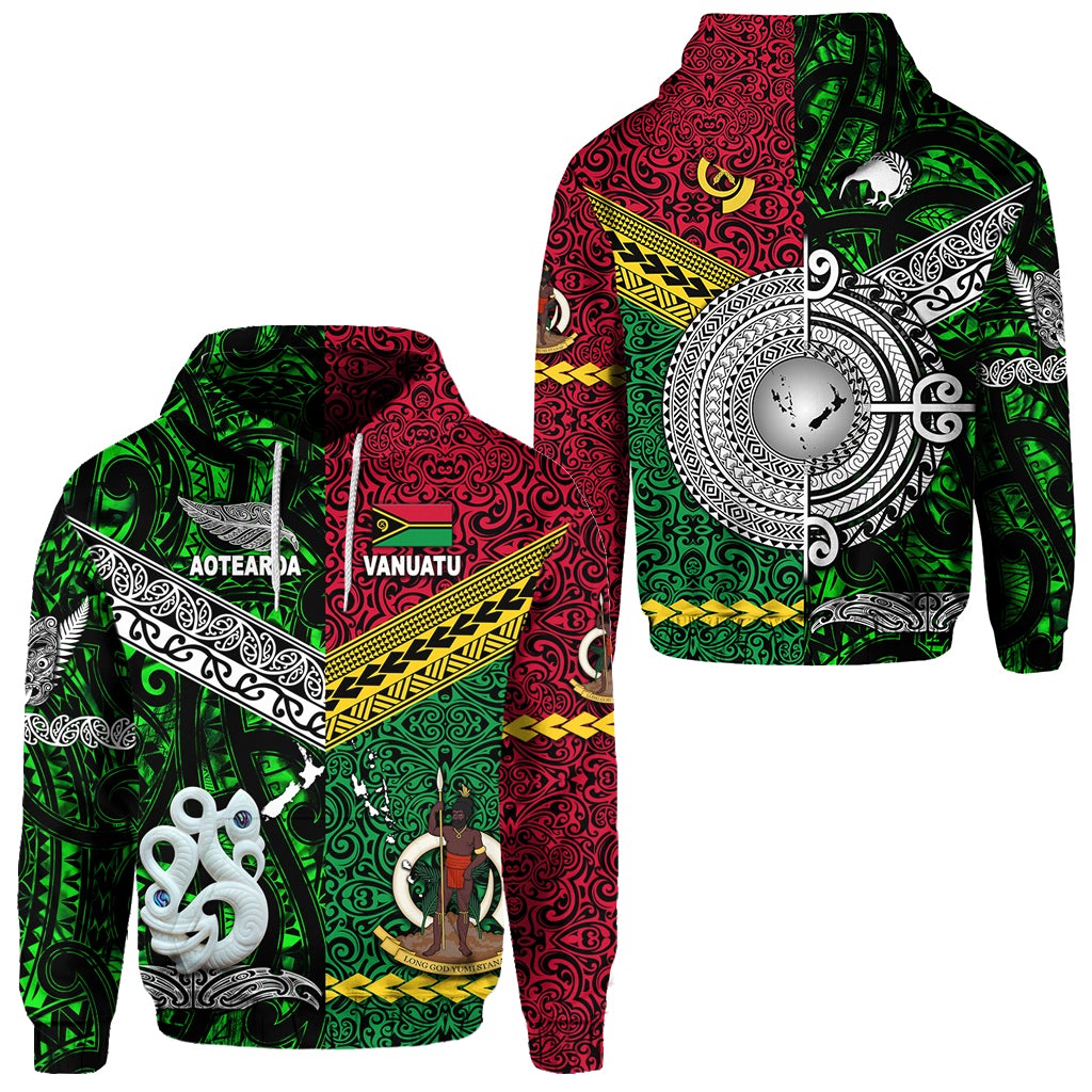 Vanuatu New Zealand Hoodie Together Green LT8 - Wonder Print Shop