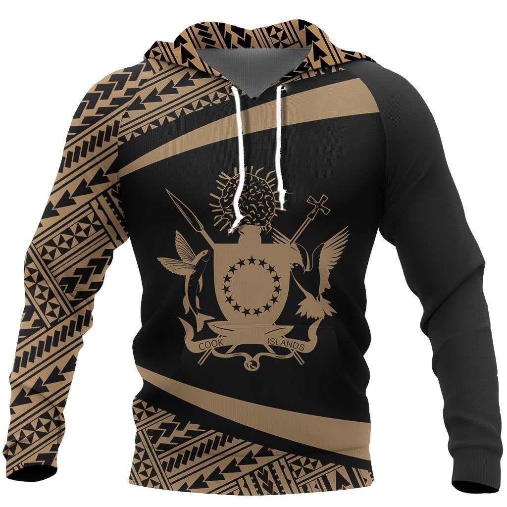 Cook Islands Polynesia Hoodie Circle Gold Ver 2.0 - Wonder Print Shop
