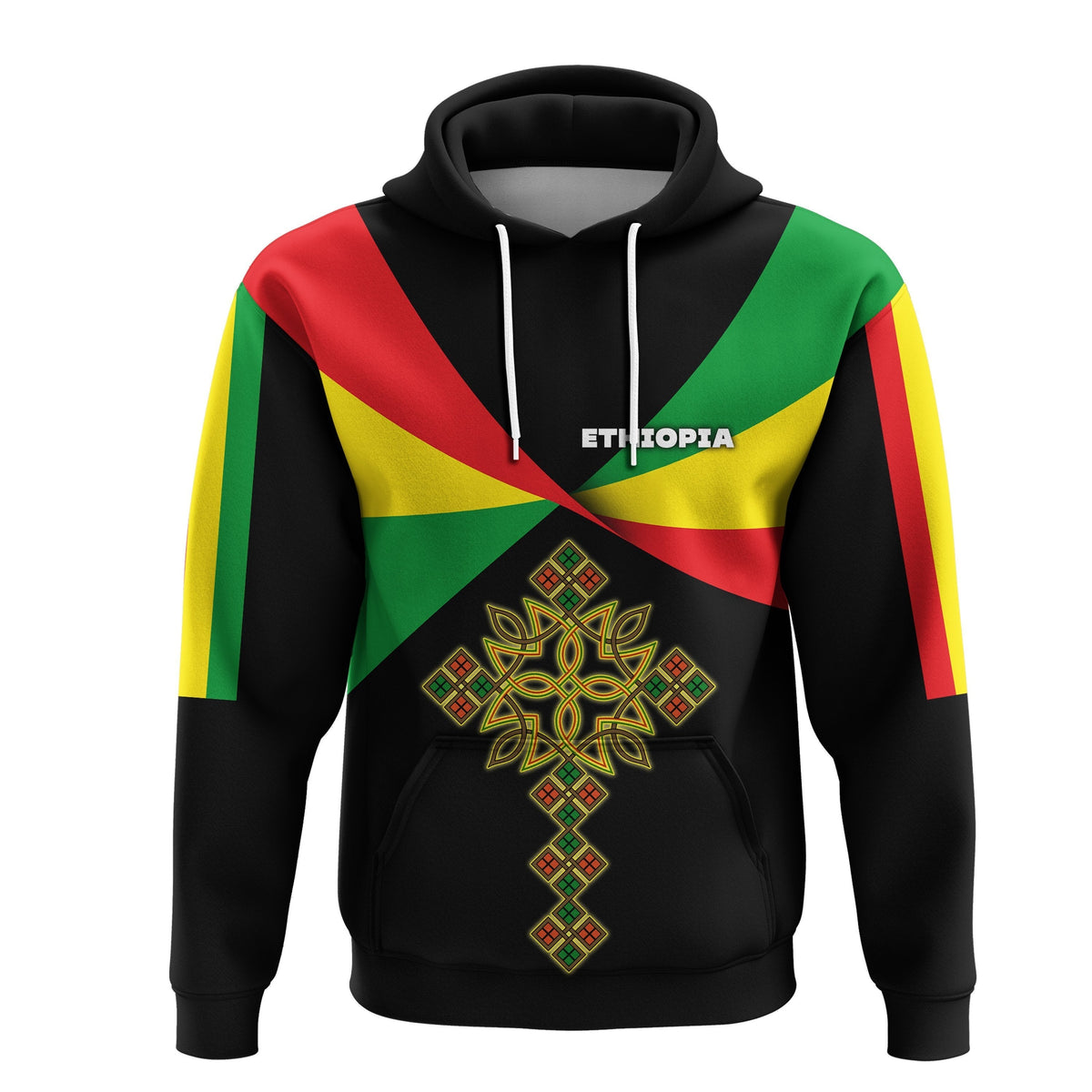 Custom Ethiopia Hoodie Stylized flags LT16 - Wonder Print Shop