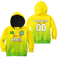 (Custom Personalised And Number) Brasil World Cup 2022 Hoodie KID Sport Style LT6 - Wonder Print Shop
