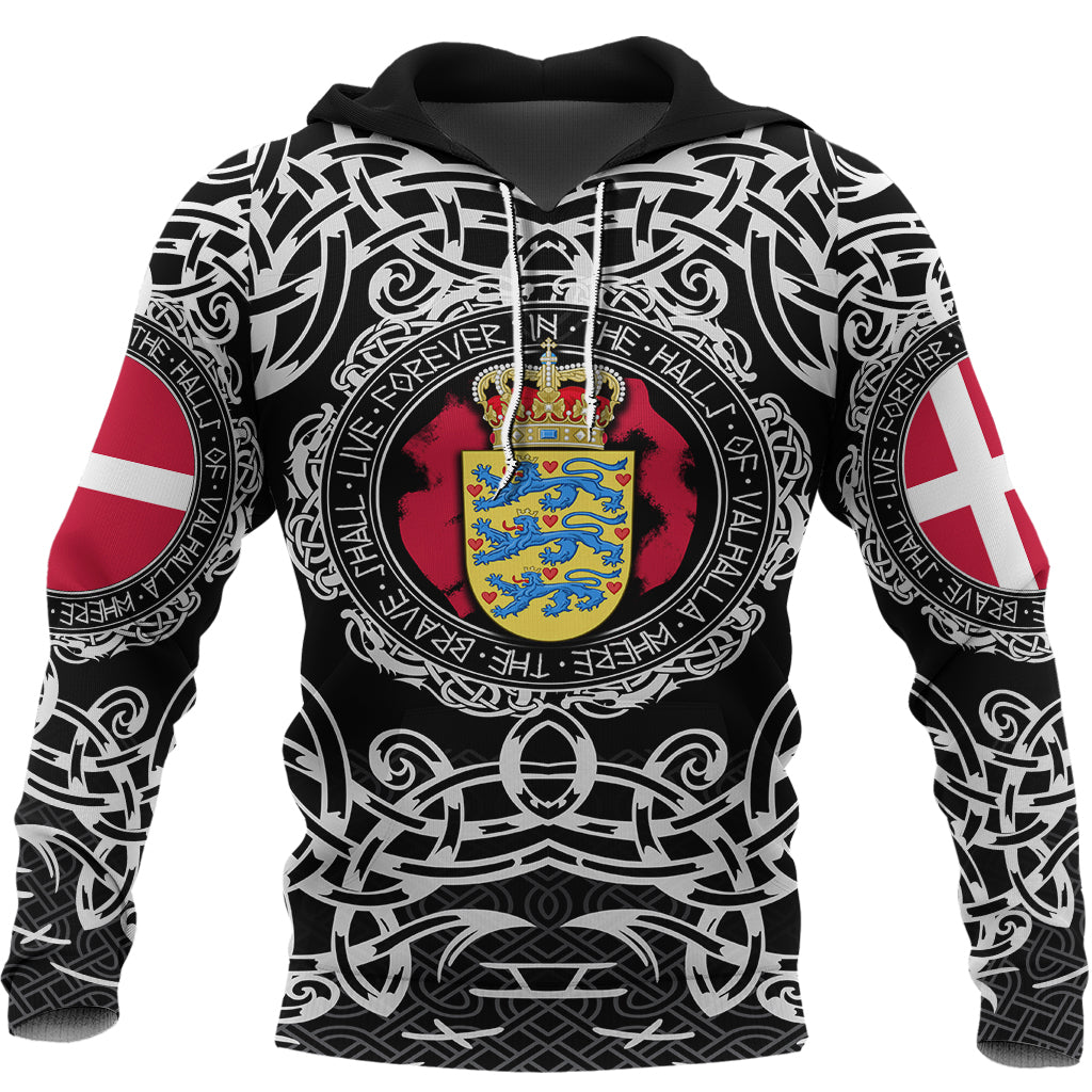 Viking Hoodie Denmark Viking Pattern RLT12 - Wonder Print Shop