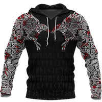 Viking Raven Tatoo Blood Ver 2 Hoodie A15 RLT12 - Wonder Print Shop
