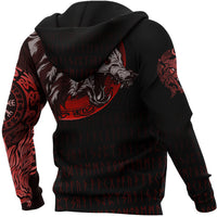 Viking Zip Hoodie - Wolf Blood Moon RLT12 - Wonder Print Shop