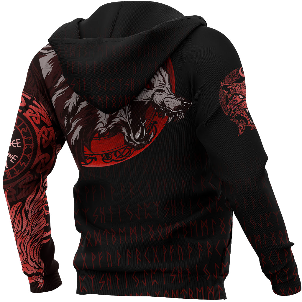 Viking Hoodie Wolf Blood Moon RLT12 - Wonder Print Shop