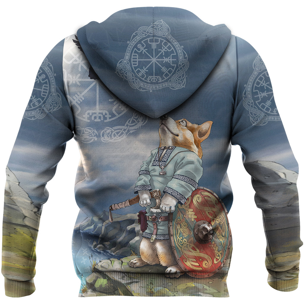 Viking Zip Hoodie, Corgi RLT12 - Wonder Print Shop