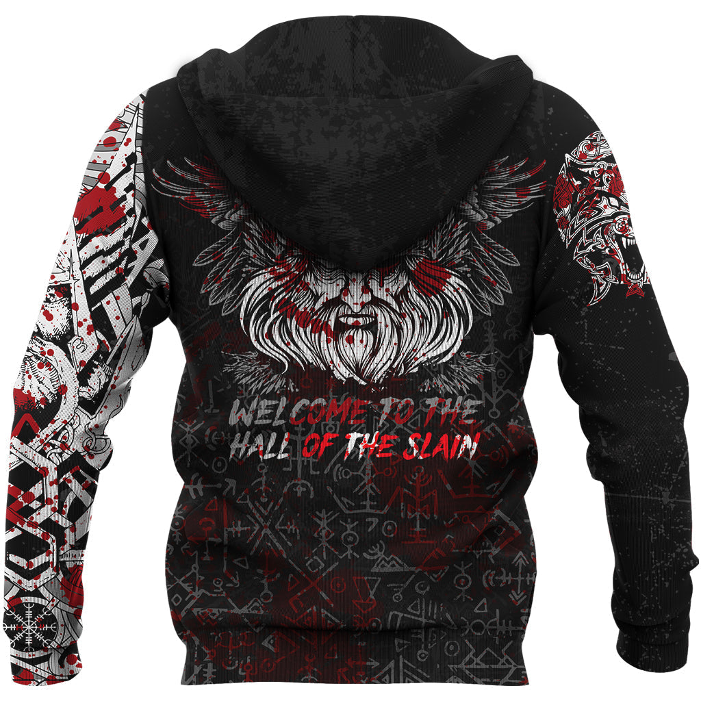 Custom Viking Odin Viking Zip Hoodie Blood RLT12 - Wonder Print Shop