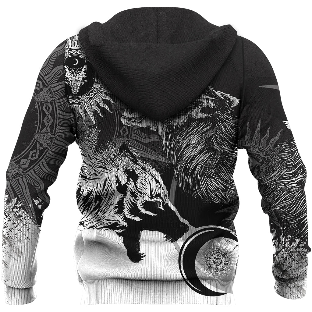 Viking Skoll and Hati New Style Hoodie RLT12 - Wonder Print Shop