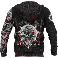 Viking Berserker Blood and Vegvisir Zip Hoodie RLT12 - Wonder Print Shop