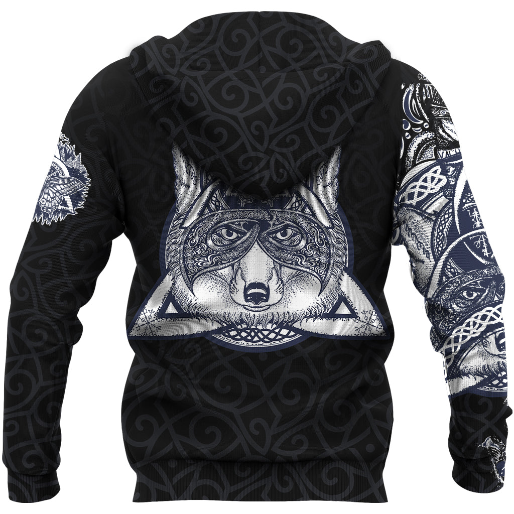 Custom Viking Fox and Butterfly Zip Hoodie Style Celtic RLT12 - Wonder Print Shop
