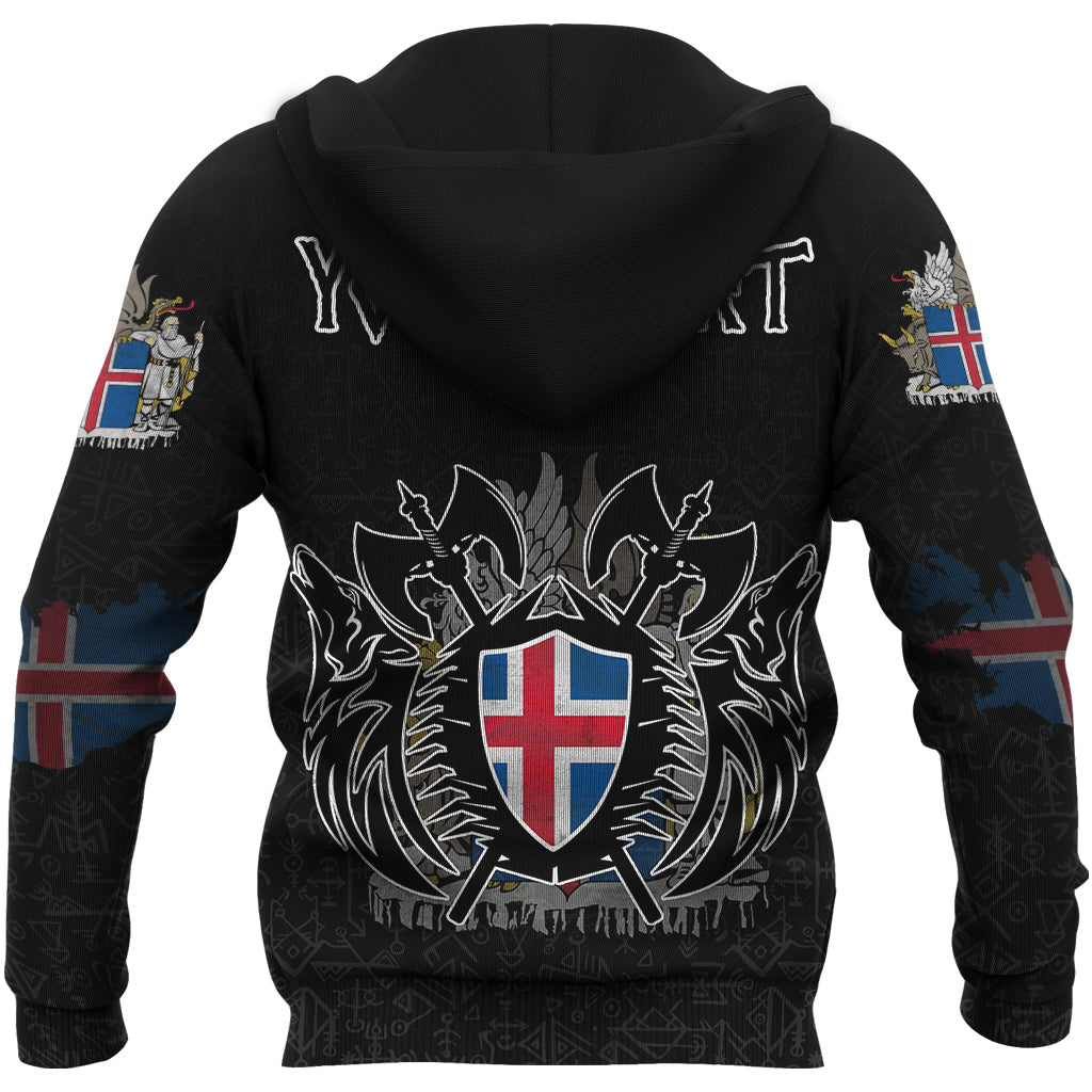 Custom Viking Iceland Flag and Map Zip Hoodie style Viking Geri and Freki RLT12 - Wonder Print Shop