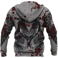 Viking Raven With Valknut Zip Hoodie Style Blood RLT12 - Wonder Print Shop