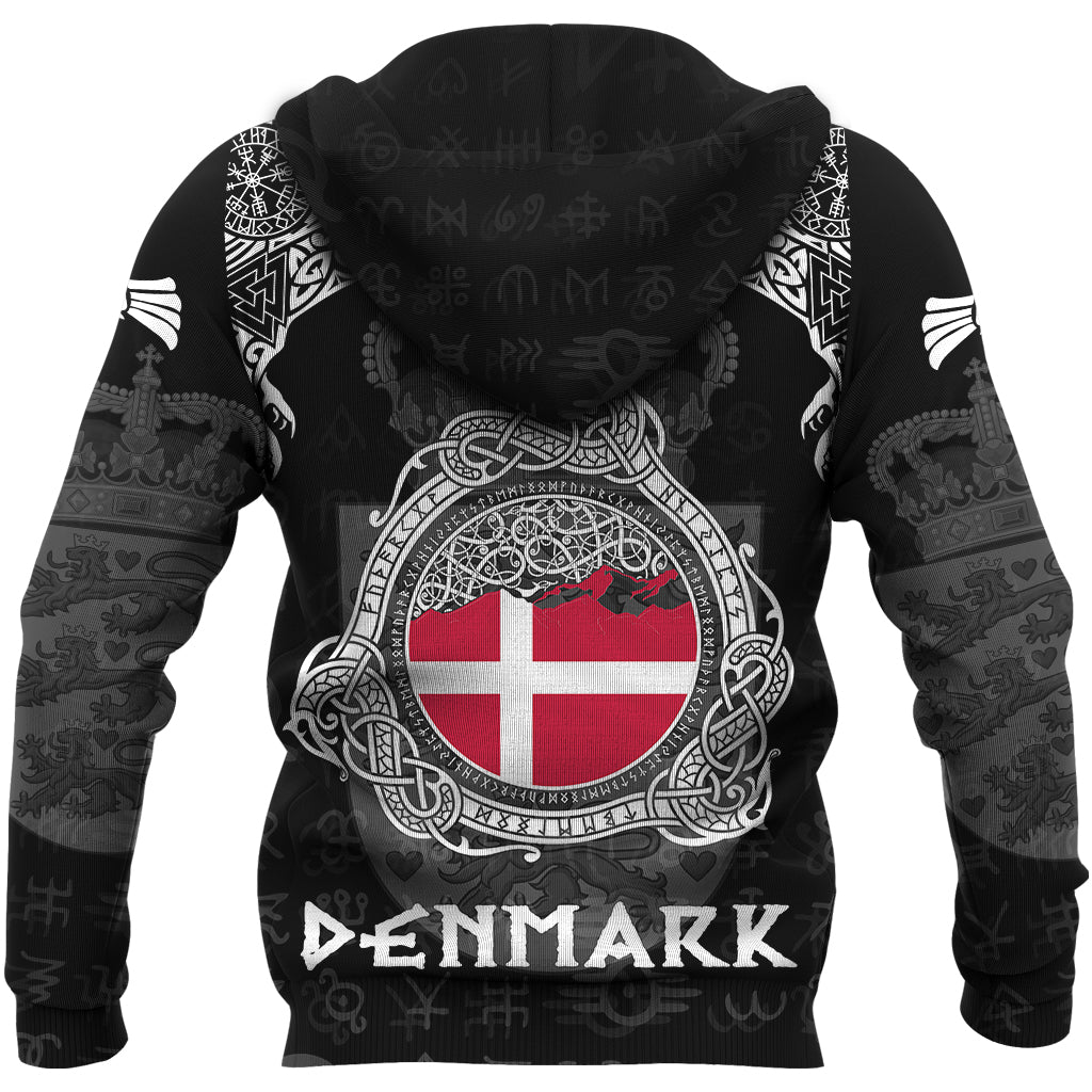Viking Denmark Style Double Raven of Odin Zip Hoodie RLT12 - Wonder Print Shop