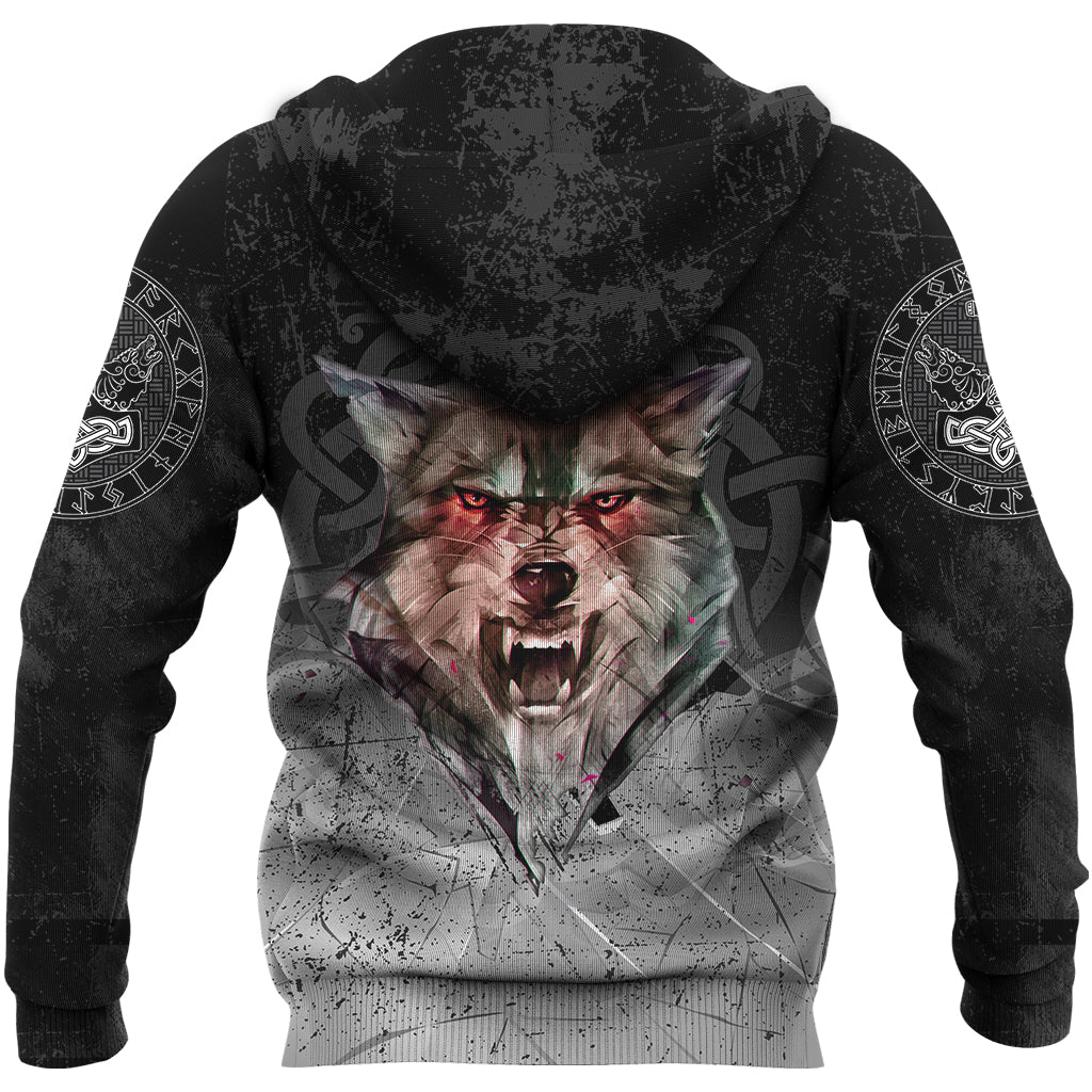 Viking Zip Hoodie - Fenrir Norse Wolf RLT12 - Wonder Print Shop
