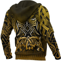 Viking Hoodie Othala and Raven Golden RLT12 - Wonder Print Shop