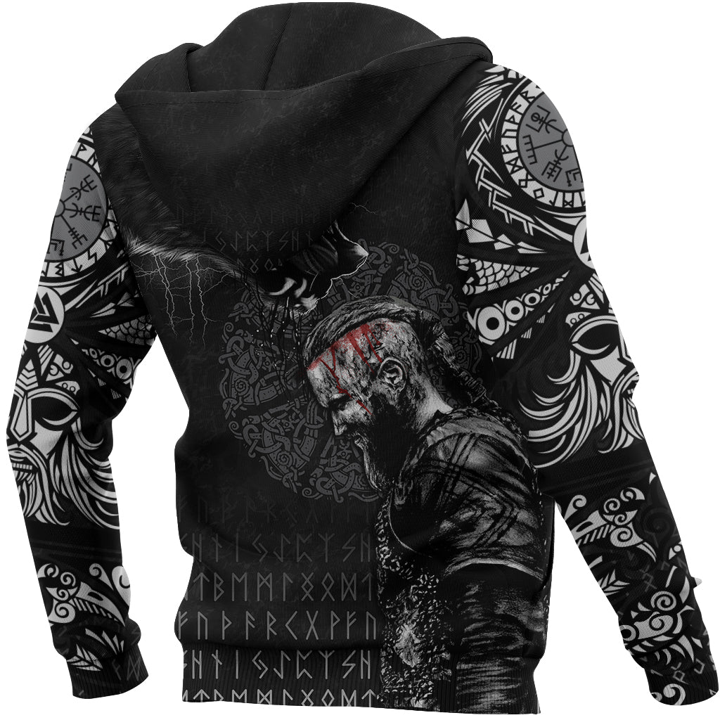 Viking Zip Hoodie - Ragnar and Wolf RLT12 - Wonder Print Shop