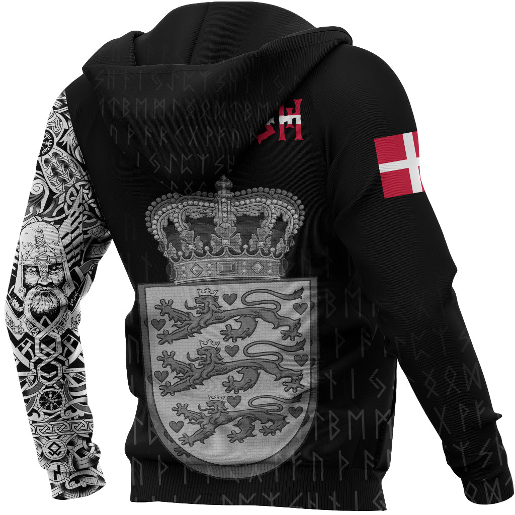 Viking Zip Hoodie - Danish and Raven Of Odin RLT12 - Wonder Print Shop