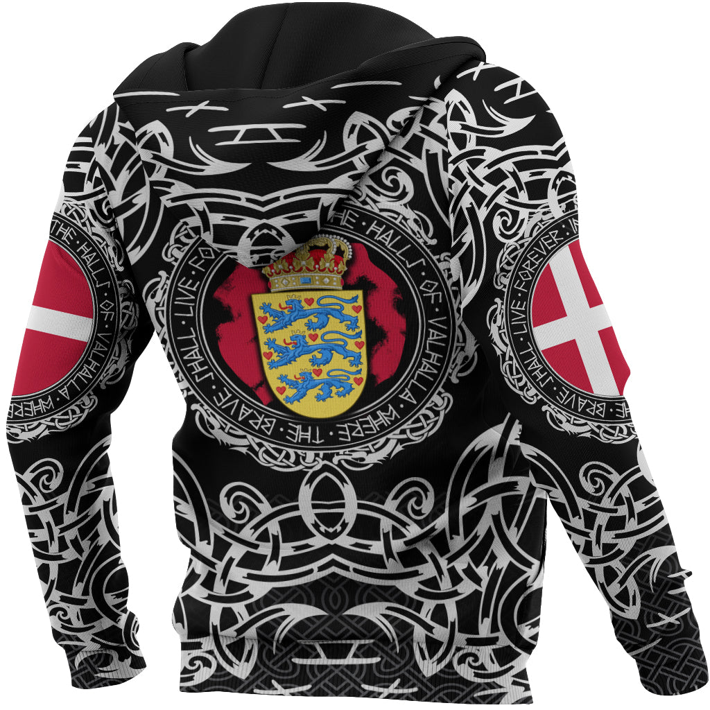 Viking Zip Hoodie - Denmark Viking Pattern RLT12 - Wonder Print Shop