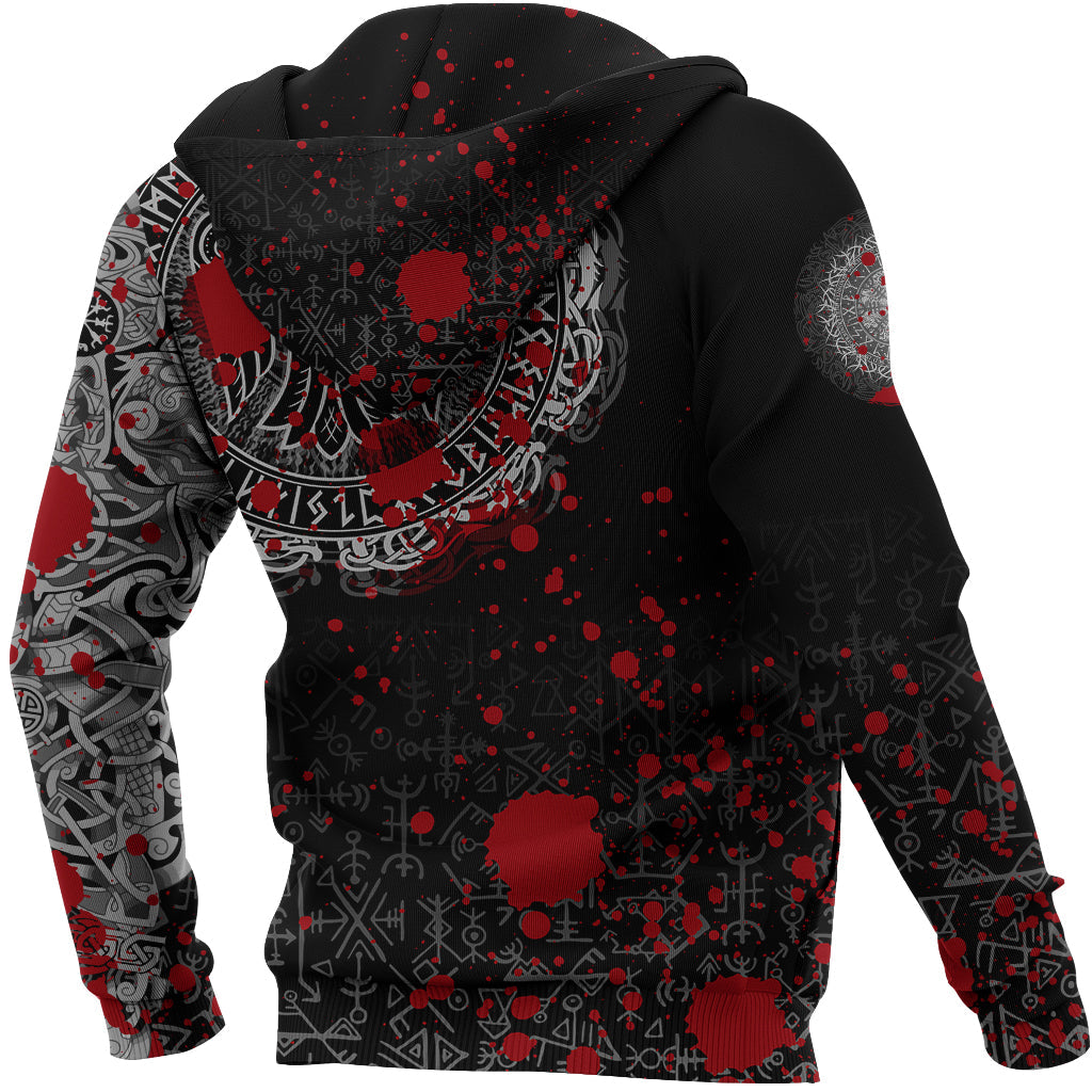 Viking Zip Hoodie - Raven Celtic Tattoo Blood RLT12 - Wonder Print Shop