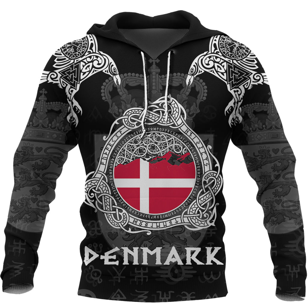 Viking Denmark Style Double Raven of Odin Hoodie RLT12 - Wonder Print Shop
