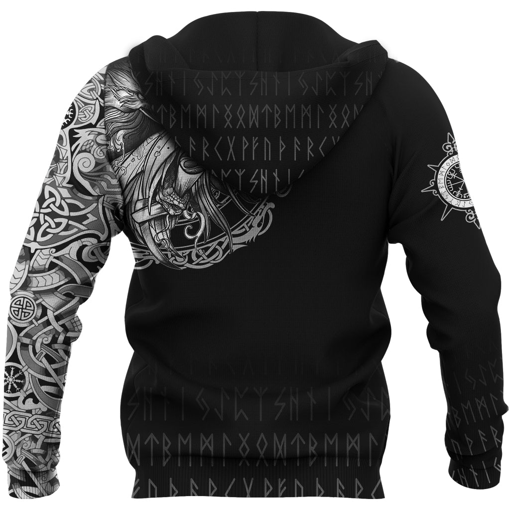 Viking Hoodie Norse Raven Tattoo RLT12 - Wonder Print Shop