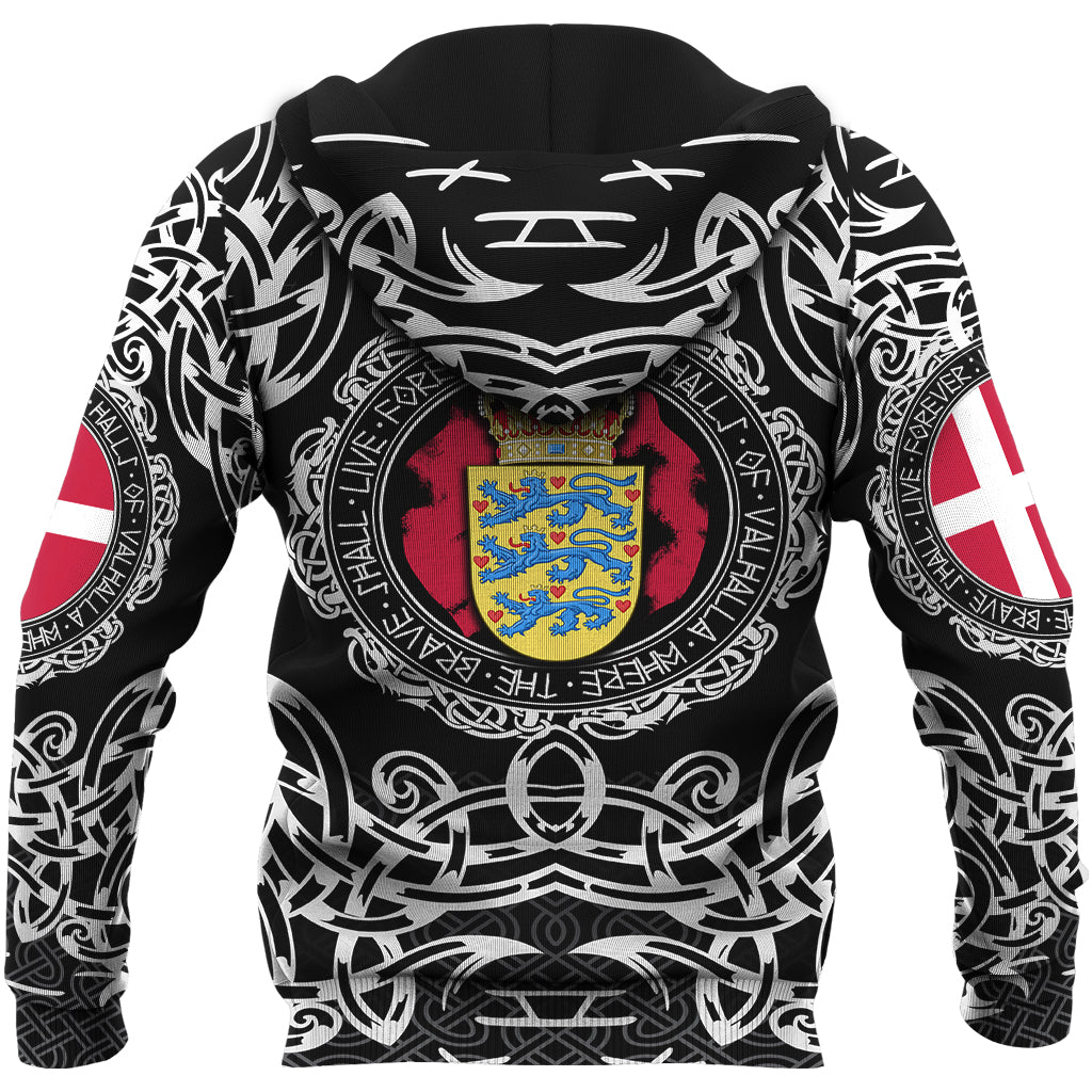 Viking Zip Hoodie - Denmark Viking Pattern RLT12 - Wonder Print Shop