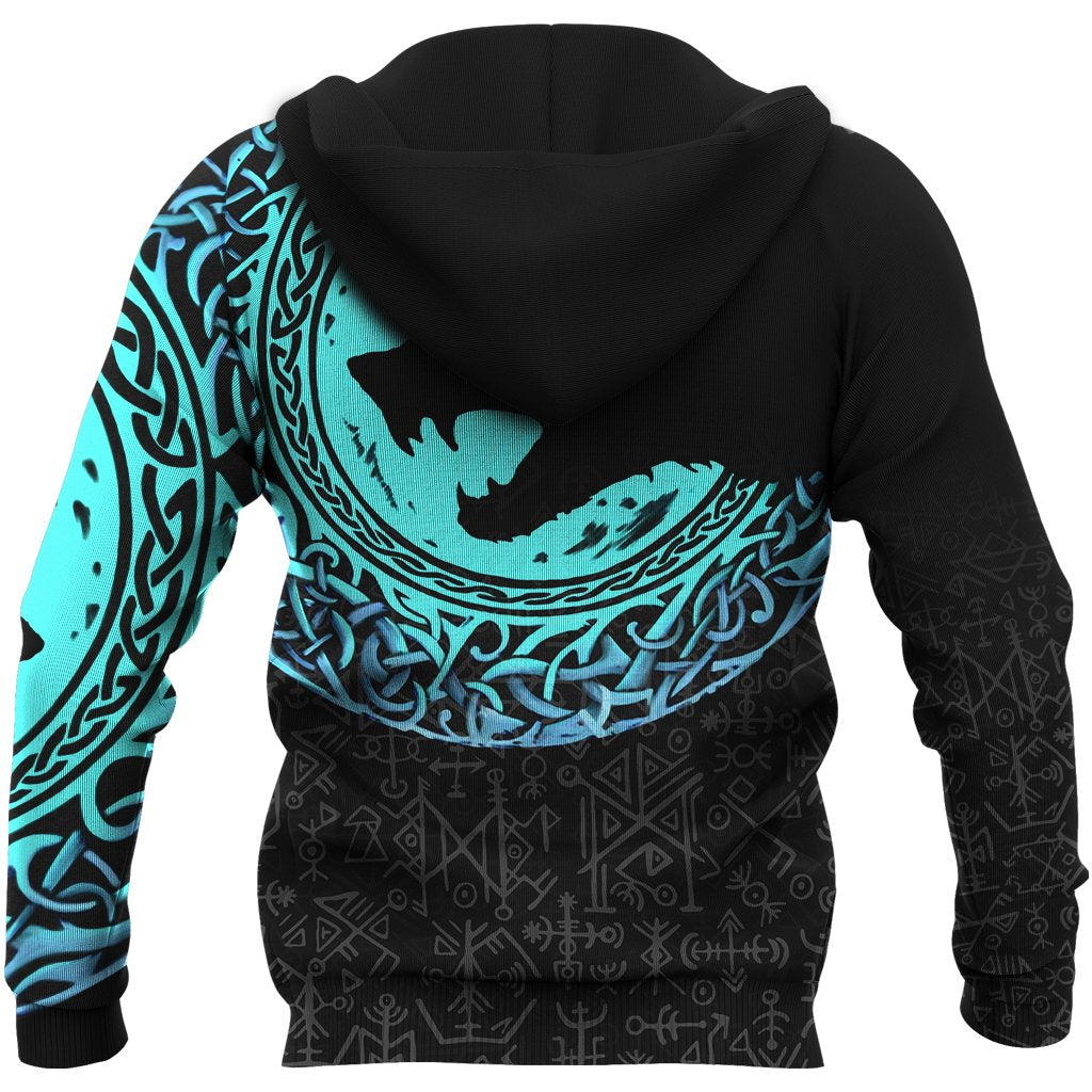 Viking Hoodie Fenrir Norse Wolf RLT12 - Wonder Print Shop