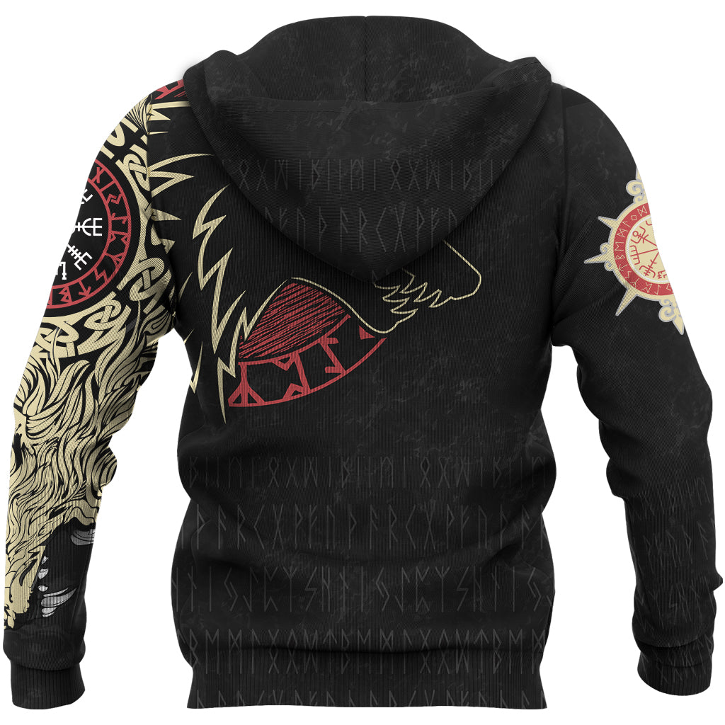 Viking Zip Hoodie - Norse Wolf RLT12 - Wonder Print Shop