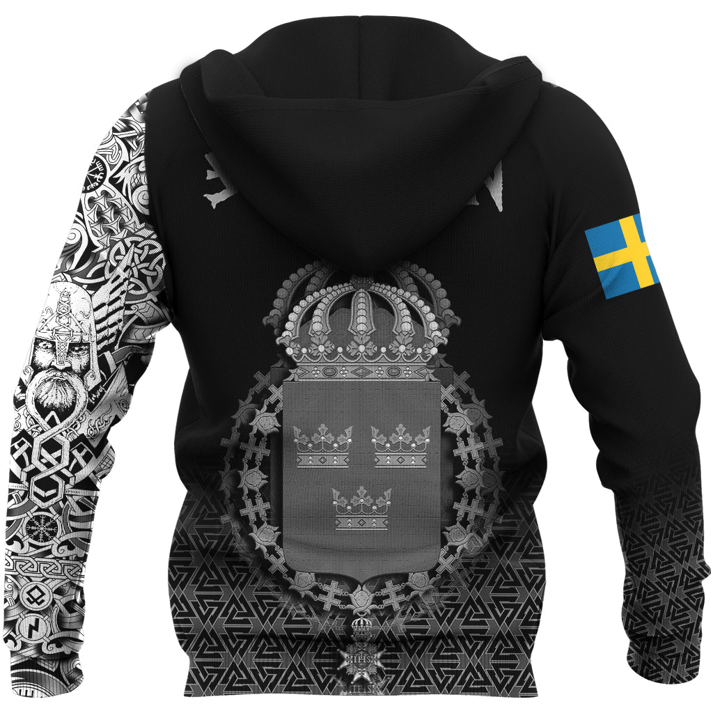 Viking Zip Hoodie - Sweden Coat Of Arms RLT12 - Wonder Print Shop