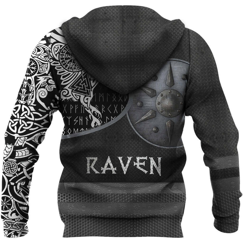 Custom Viking Hoodie Armor Raven Tattoo RLT12 - Wonder Print Shop