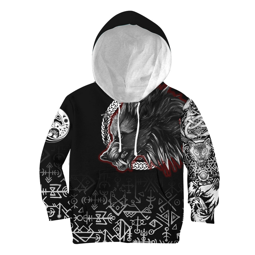 Fenrir Blood Hoodie Kid - Tattoo Style RLT12 - Wonder Print Shop