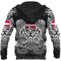 Viking Zip Hoodie - Denmark Mjolnir and Double Dragon RLT12 - Wonder Print Shop