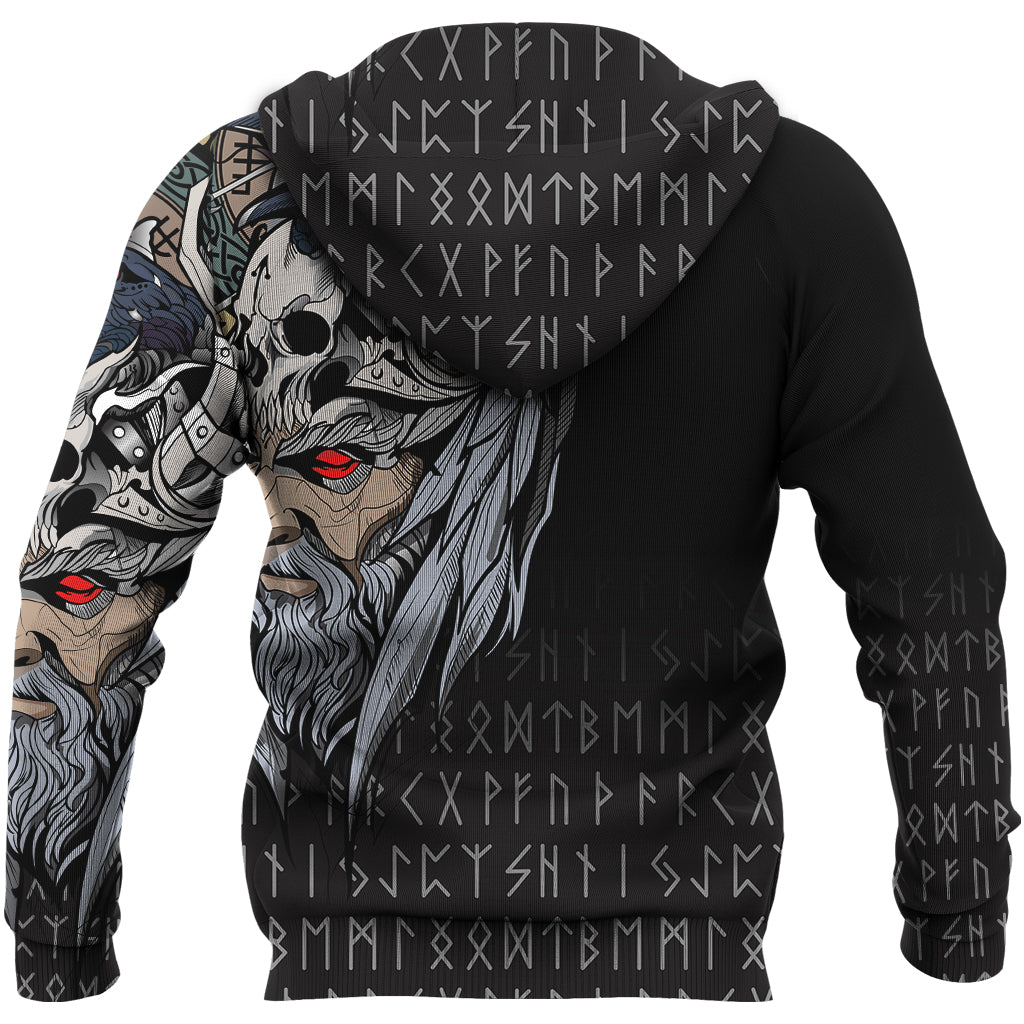 Custom Viking Zip Hoodie Viking Odin Raven RLT12 - Wonder Print Shop