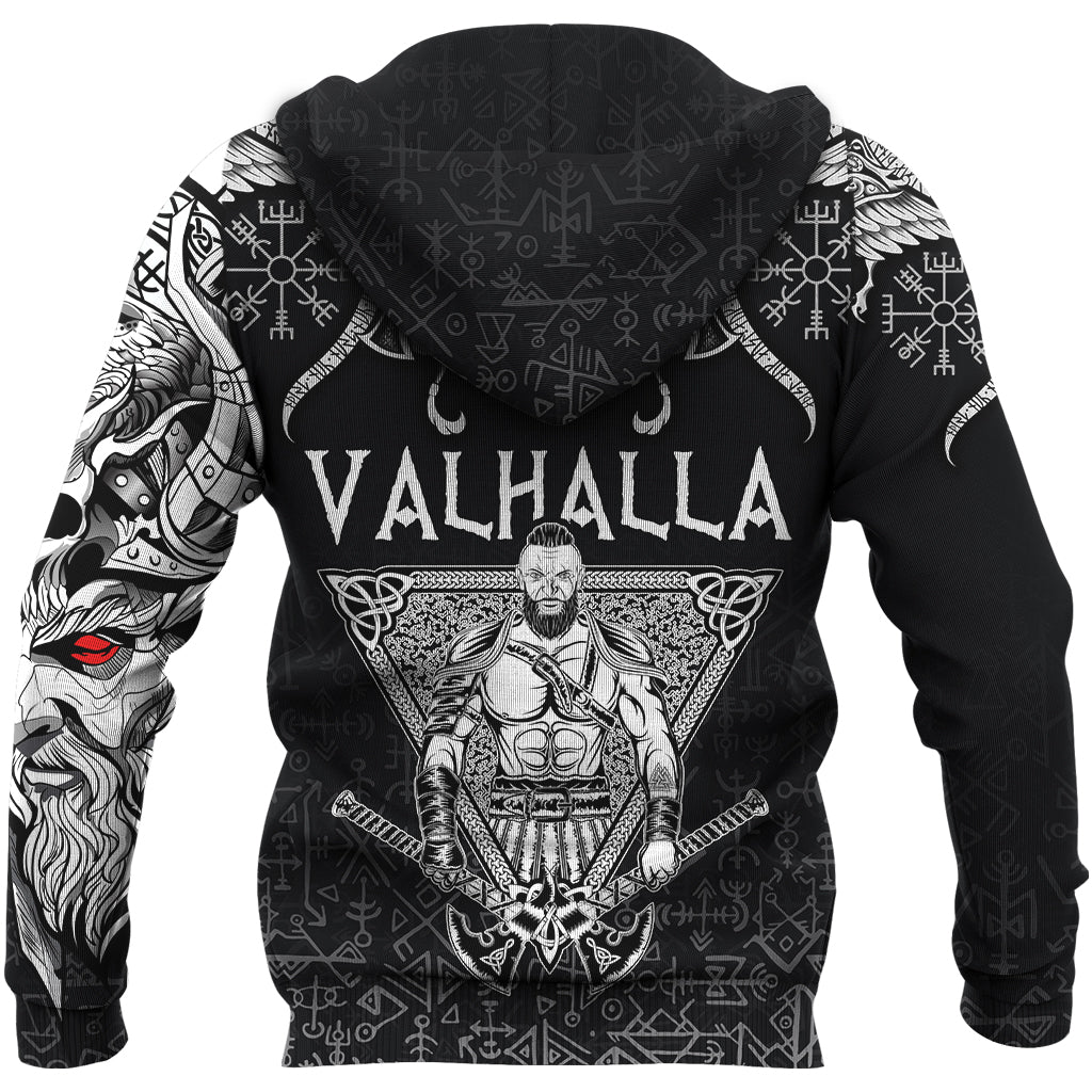 Viking Zip Hoodie Warrior Valhalla and Double Dragon RLT12 - Wonder Print Shop