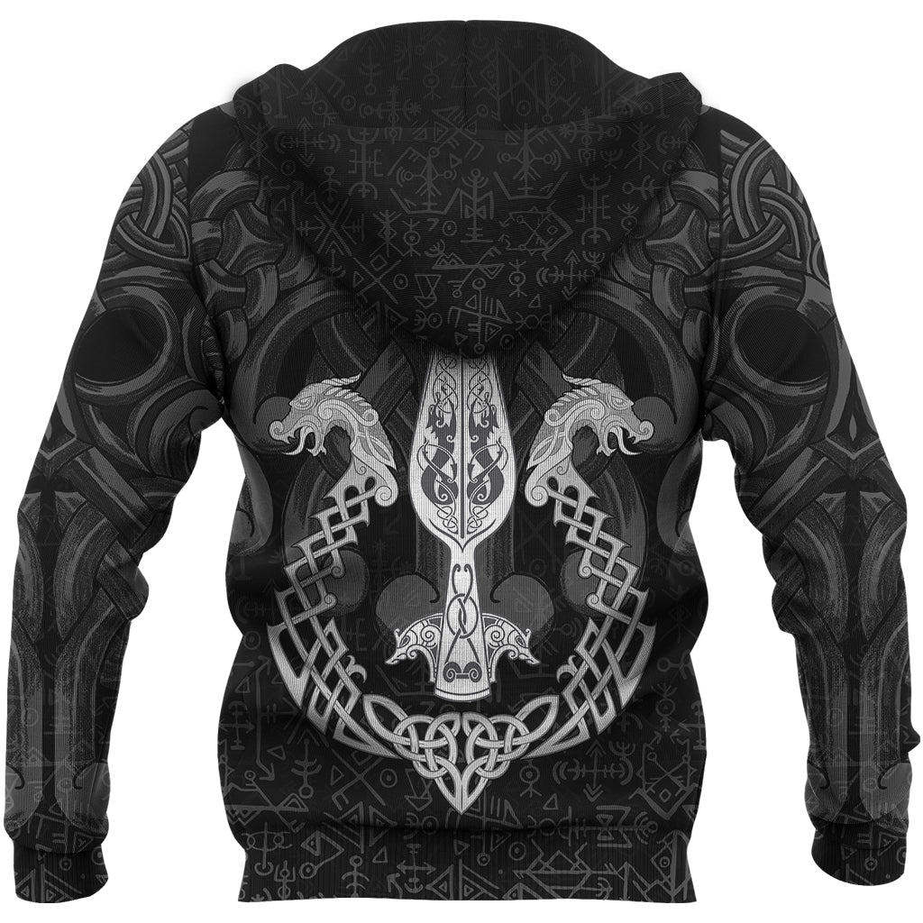Viking Zip Hoodie - Gungnir Of Odin and Drakkar RLT12 - Wonder Print Shop