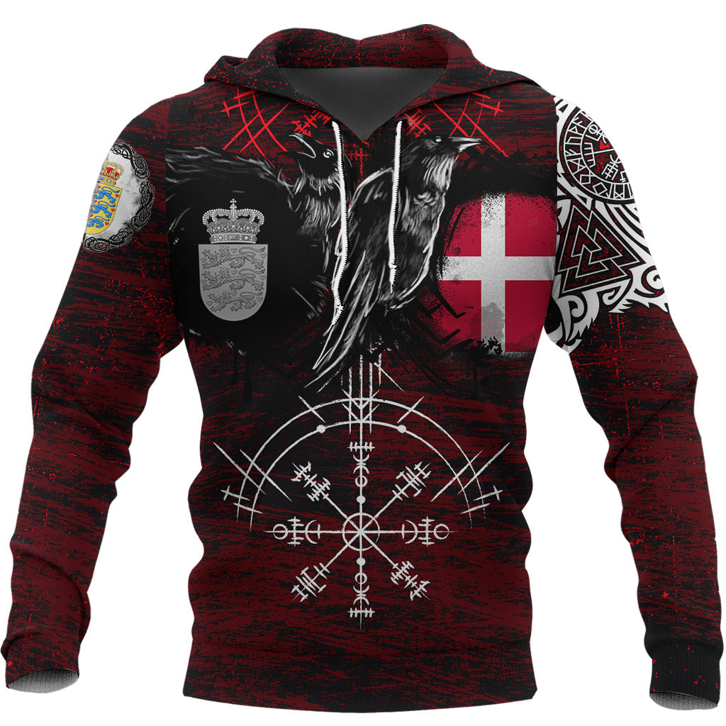 viking-hoodie-denmark-raven-of-odin-and-symbol-viking-on-blood-background