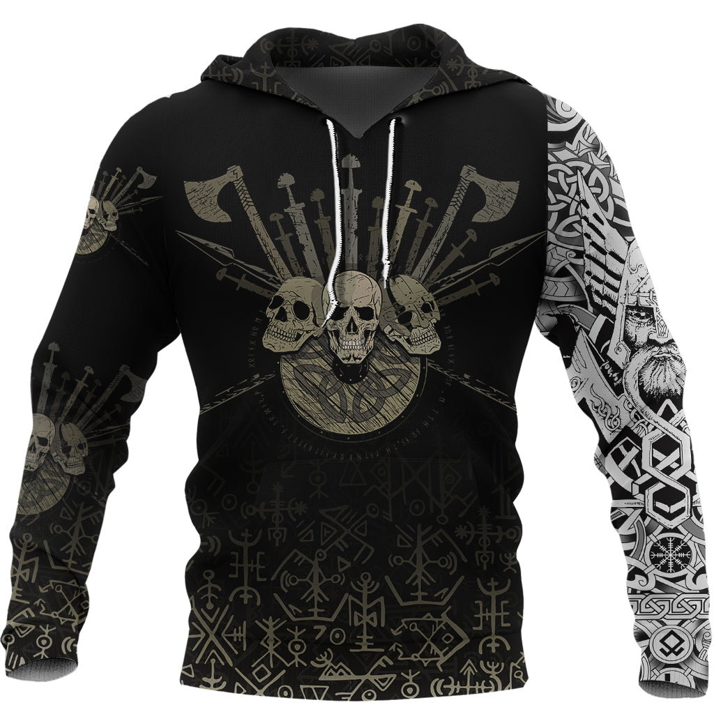 Custom Viking Hoodie Three Skull Of Viking RLT12 - Wonder Print Shop