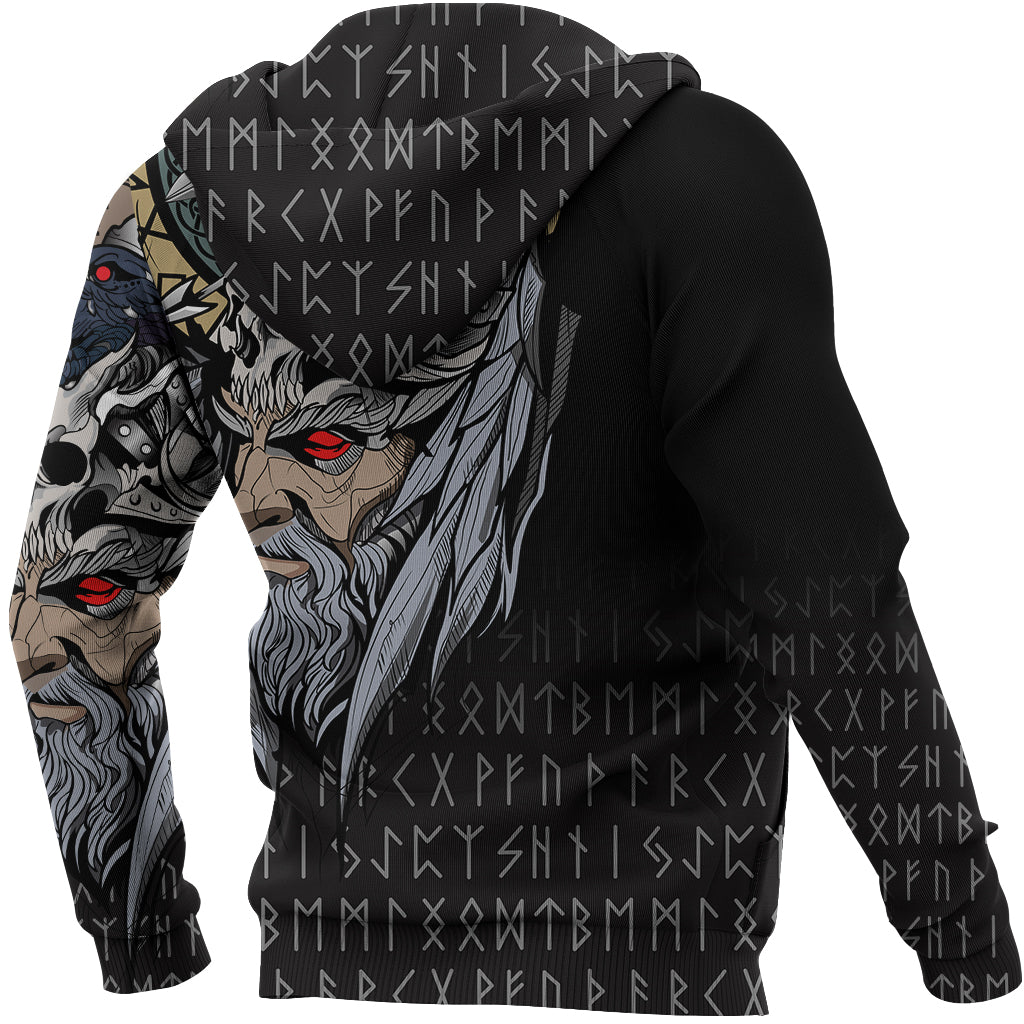 Custom Viking Hoodie Viking Odin Raven RLT12 - Wonder Print Shop
