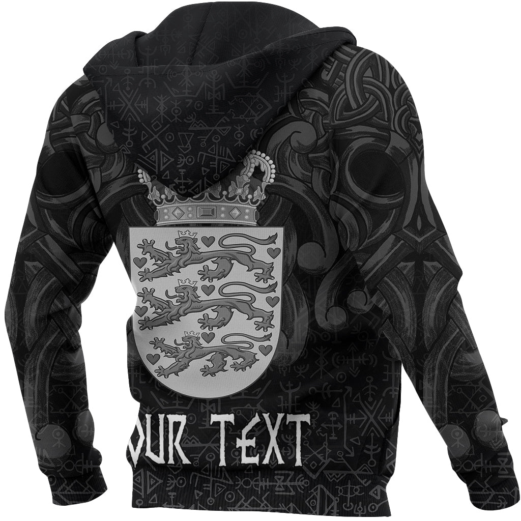 Custom Viking Zip Hoodie Denmark Odin And Drakkar RLT12 - Wonder Print Shop