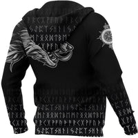 Viking Zip Hoodie Fenrir Wolf Near Shoulder RLT12 - Wonder Print Shop