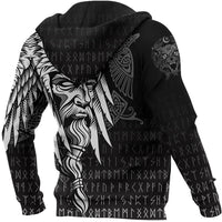 Viking Zip Hoodie Odin Raven and Fenrir On Hand RLT12 - Wonder Print Shop