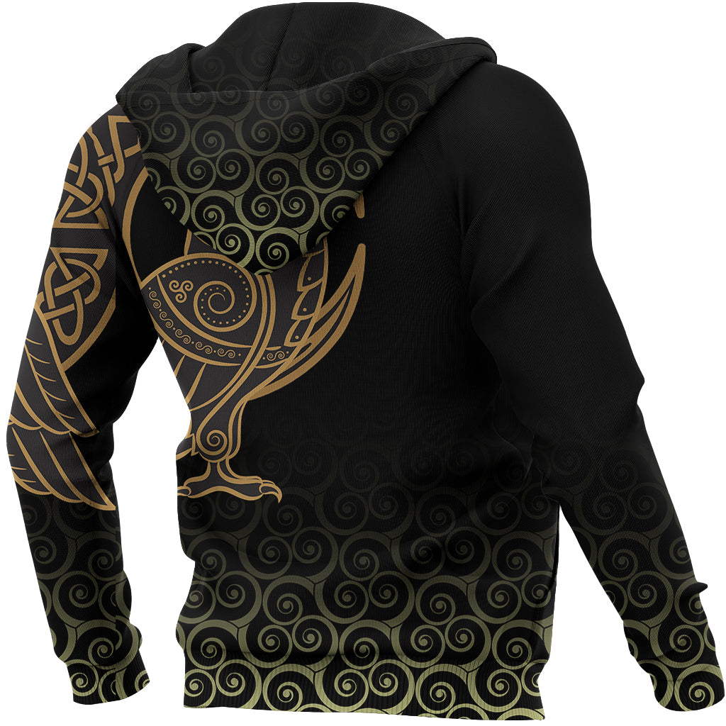 Viking Hoodie Owl Celtic On Triskele Background RLT12 - Wonder Print Shop