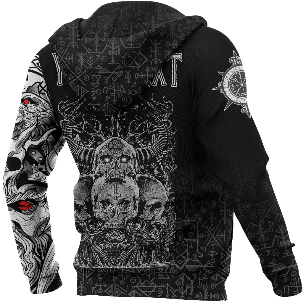 Custom Viking Skull Honor Zip Hoodie RLT12 - Wonder Print Shop