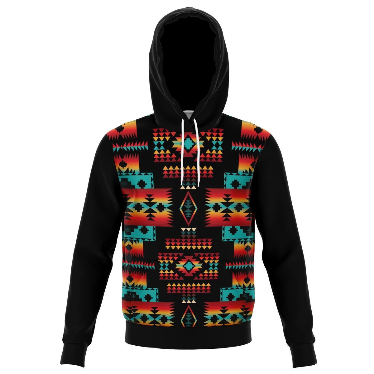 Black Native Tribes Pattern Native American All Over Hoodie LT10 - Wonder Print Shop