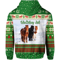Custom Icelandic Horse Christmas Zip Hoodie Green LT8 - Wonder Print Shop