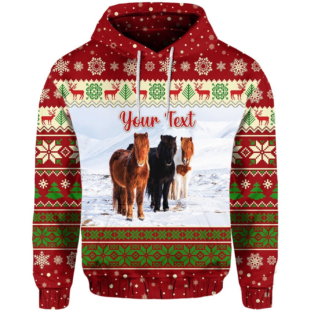 custom-personalised-icelandic-horse-christmas-hoodie-red