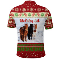 Custom Christmas Icelandic Horse Polo Shirt Red LT8 - Wonder Print Shop