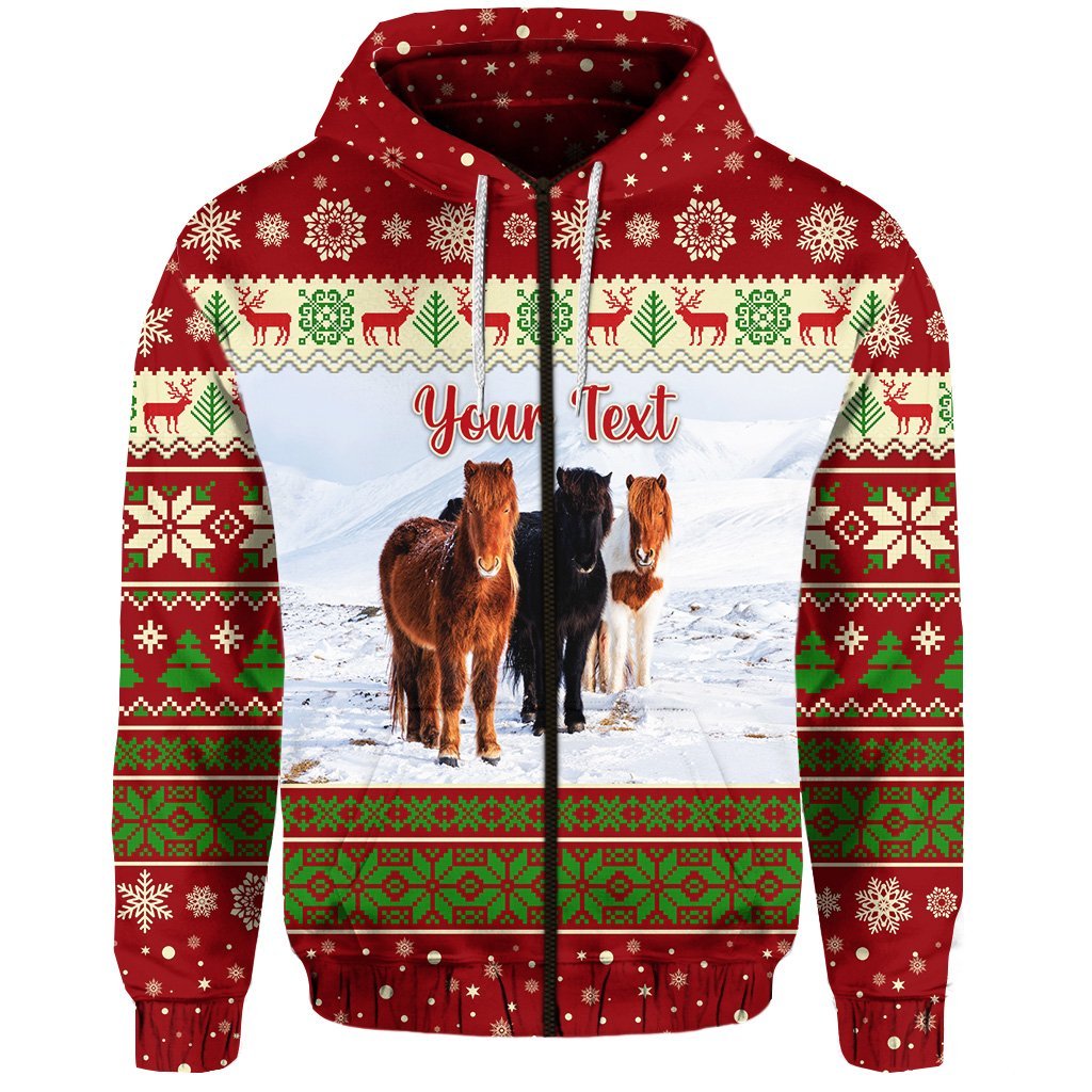 custom-personalised-icelandic-horse-christmas-zip-hoodie-red