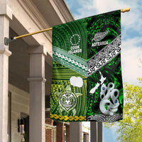 New Zealand and Cook Islands Flag Together Green LT8 - Wonder Print Shop