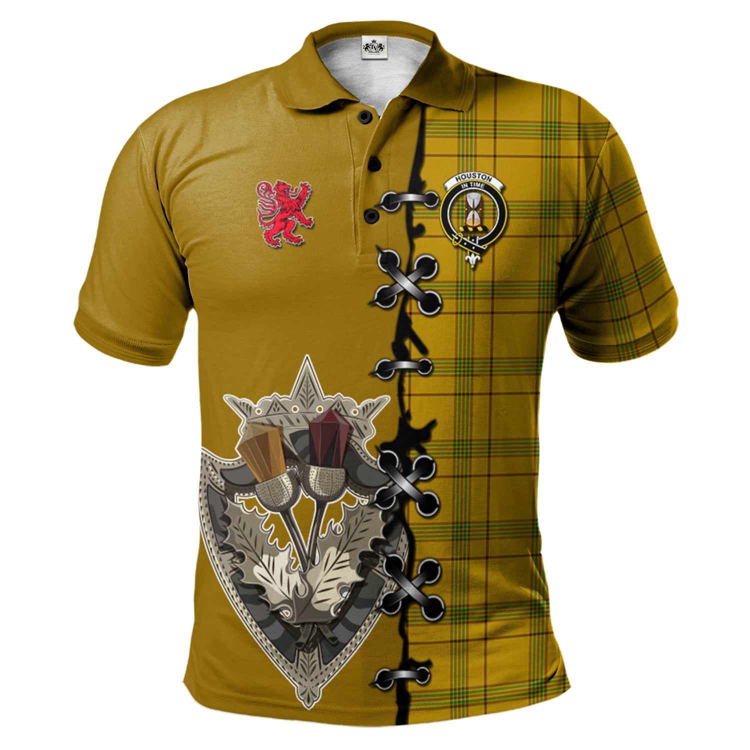scottish-houston-clan-crest-tartan-lion-rampant-and-celtic-thistle-polo-shirt